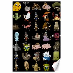 Glitch Glitchen Npc Animals And Characters Pattern Canvas 12  X 18  by WetdryvacsLair