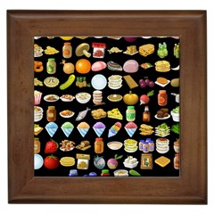 Glitch Glitchen Food Pattern Two Framed Tile by WetdryvacsLair