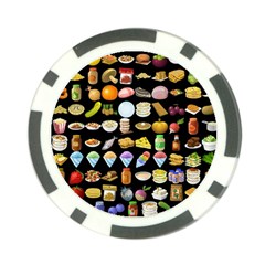 Glitch Glitchen Food Pattern Two Poker Chip Card Guard by WetdryvacsLair