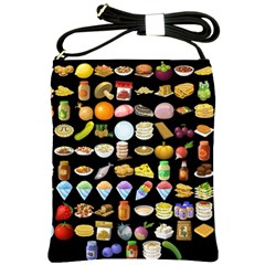 Glitch Glitchen Food Pattern Two Shoulder Sling Bag by WetdryvacsLair