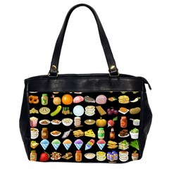 Glitch Glitchen Food Pattern Two Oversize Office Handbag (2 Sides) by WetdryvacsLair