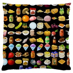 Glitch Glitchen Food Pattern Two Large Cushion Case (two Sides) by WetdryvacsLair