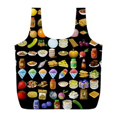 Glitch Glitchen Food Pattern Two Full Print Recycle Bag (l) by WetdryvacsLair