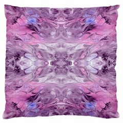 Pink Grey Repeats Large Flano Cushion Case (one Side) by kaleidomarblingart