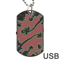 Tropical Style Floral Motif Print Pattern Dog Tag Usb Flash (one Side) by dflcprintsclothing