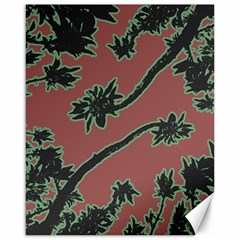 Tropical Style Floral Motif Print Pattern Canvas 16  X 20 