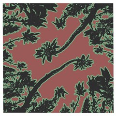 Tropical Style Floral Motif Print Pattern Wooden Puzzle Square by dflcprintsclothing