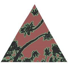 Tropical Style Floral Motif Print Pattern Wooden Puzzle Triangle by dflcprintsclothing