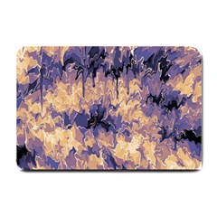 Yellow And Purple Abstract Small Doormat  by Dazzleway