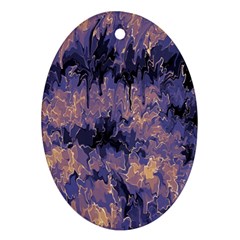 Purple And Yellow Abstract Oval Ornament (two Sides) by Dazzleway