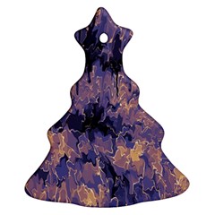 Purple And Yellow Abstract Christmas Tree Ornament (two Sides) by Dazzleway