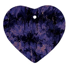 Purple And Yellow Abstract Heart Ornament (two Sides)