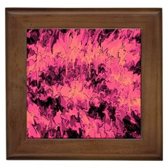 Pink Abstract Framed Tile by Dazzleway