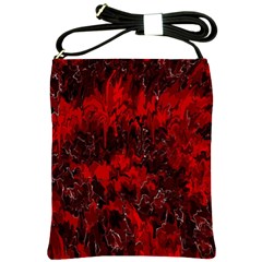 Red Abstract Shoulder Sling Bag by Dazzleway