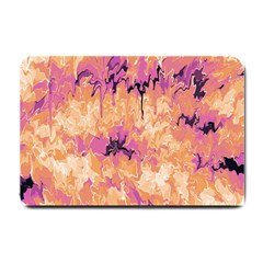 Yellow And Pink Abstract Small Doormat  by Dazzleway