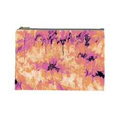Yellow And Pink Abstract Cosmetic Bag (large) by Dazzleway