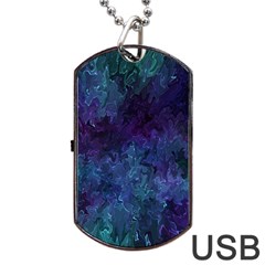 Glassy Melty Abstract Dog Tag Usb Flash (one Side) by Dazzleway
