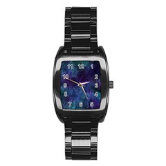 Glassy Melty Abstract Stainless Steel Barrel Watch by Dazzleway