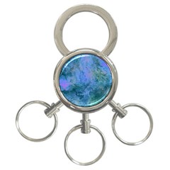 Lilac And Green Abstract 3-ring Key Chain