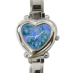 Lilac And Green Abstract Heart Italian Charm Watch