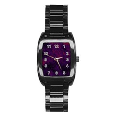 Red And Purple Abstract Stainless Steel Barrel Watch by Dazzleway