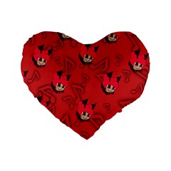 Chibi!alastor Standard 16  Premium Flano Heart Shape Cushions