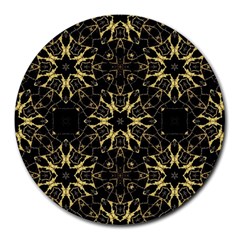 Black and gold pattern Round Mousepads