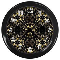 Black and gold pattern Wall Clock (Black)