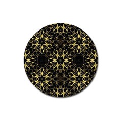 Black and gold pattern Magnet 3  (Round)