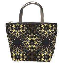 Black And Gold Pattern Bucket Bag by Dazzleway