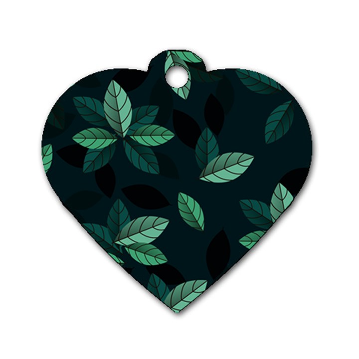 Foliage Dog Tag Heart (One Side)