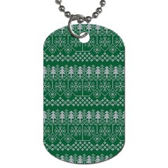 Christmas Knit Digital Dog Tag (one Side) by Mariart
