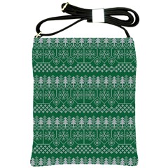 Christmas Knit Digital Shoulder Sling Bag by Mariart