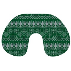 Christmas Knit Digital Travel Neck Pillow by Mariart