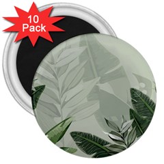 Banana Leaf Plant Pattern 3  Magnets (10 Pack)  by Alisyart