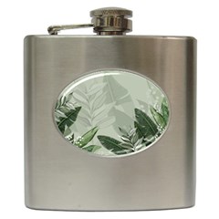 Banana Leaf Plant Pattern Hip Flask (6 Oz) by Alisyart