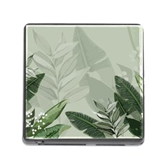 Banana Leaf Plant Pattern Memory Card Reader (square 5 Slot)