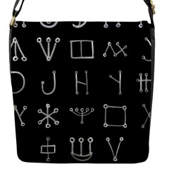 Heinrich Cornelius Agrippa Of Occult Philosophy 1651 Malachim Alphabet Collected Inverted Square Flap Closure Messenger Bag (s) by WetdryvacsLair