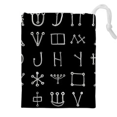 Heinrich Cornelius Agrippa Of Occult Philosophy 1651 Malachim Alphabet Collected Inverted Square Drawstring Pouch (4xl) by WetdryvacsLair