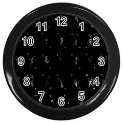 Brush And Ink Card Sequence Collected Wall Clock (black) by WetdryvacsLair