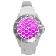 Hexagon Windows Round Plastic Sport Watch (l) by essentialimage