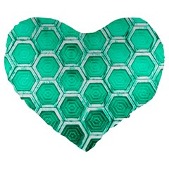 Hexagon Windows Large 19  Premium Heart Shape Cushions by essentialimage