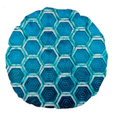 Hexagon Windows Large 18  Premium Round Cushions by essentialimage