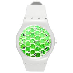 Hexagon Windows Round Plastic Sport Watch (m) by essentialimage