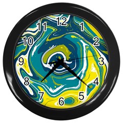 Vector Vivid Marble Pattern 14 Wall Clock (black) by goljakoff