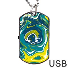 Vector Vivid Marble Pattern 14 Dog Tag Usb Flash (two Sides) by goljakoff