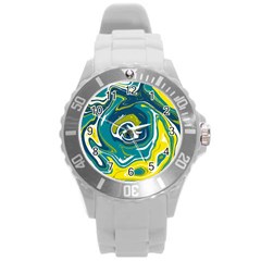 Vector Vivid Marble Pattern 14 Round Plastic Sport Watch (l) by goljakoff