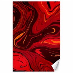 Red Vivid Marble Pattern Canvas 24  X 36  by goljakoff