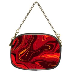 Red Vivid Marble Pattern Chain Purse (two Sides) by goljakoff