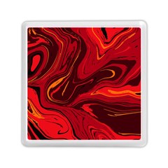 Red Vivid Marble Pattern Memory Card Reader (square) by goljakoff